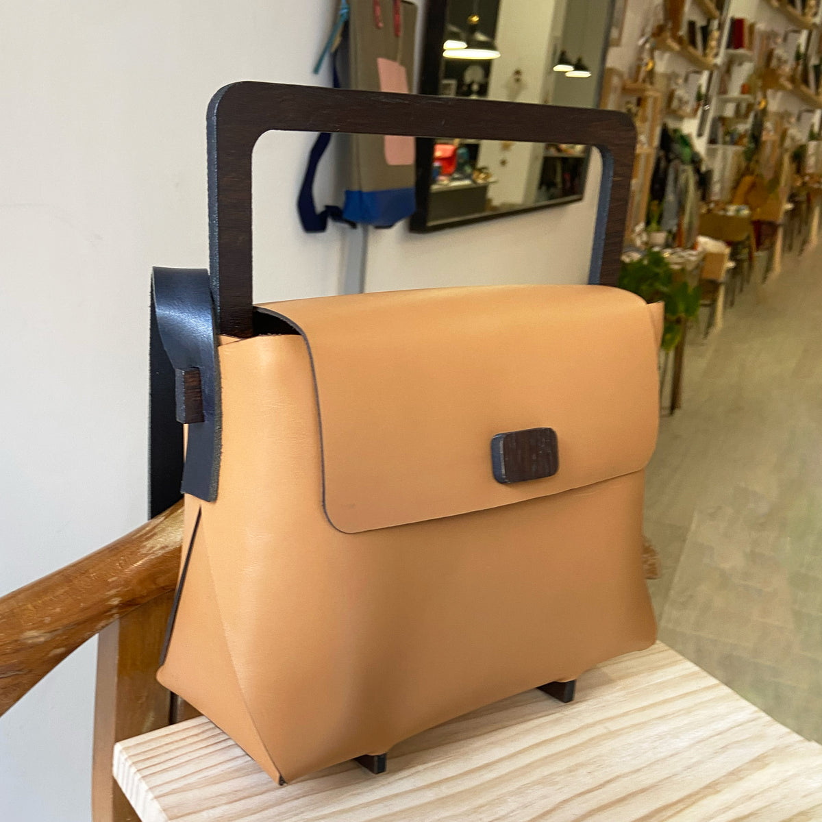 Bolso Cuenca madera y cuero