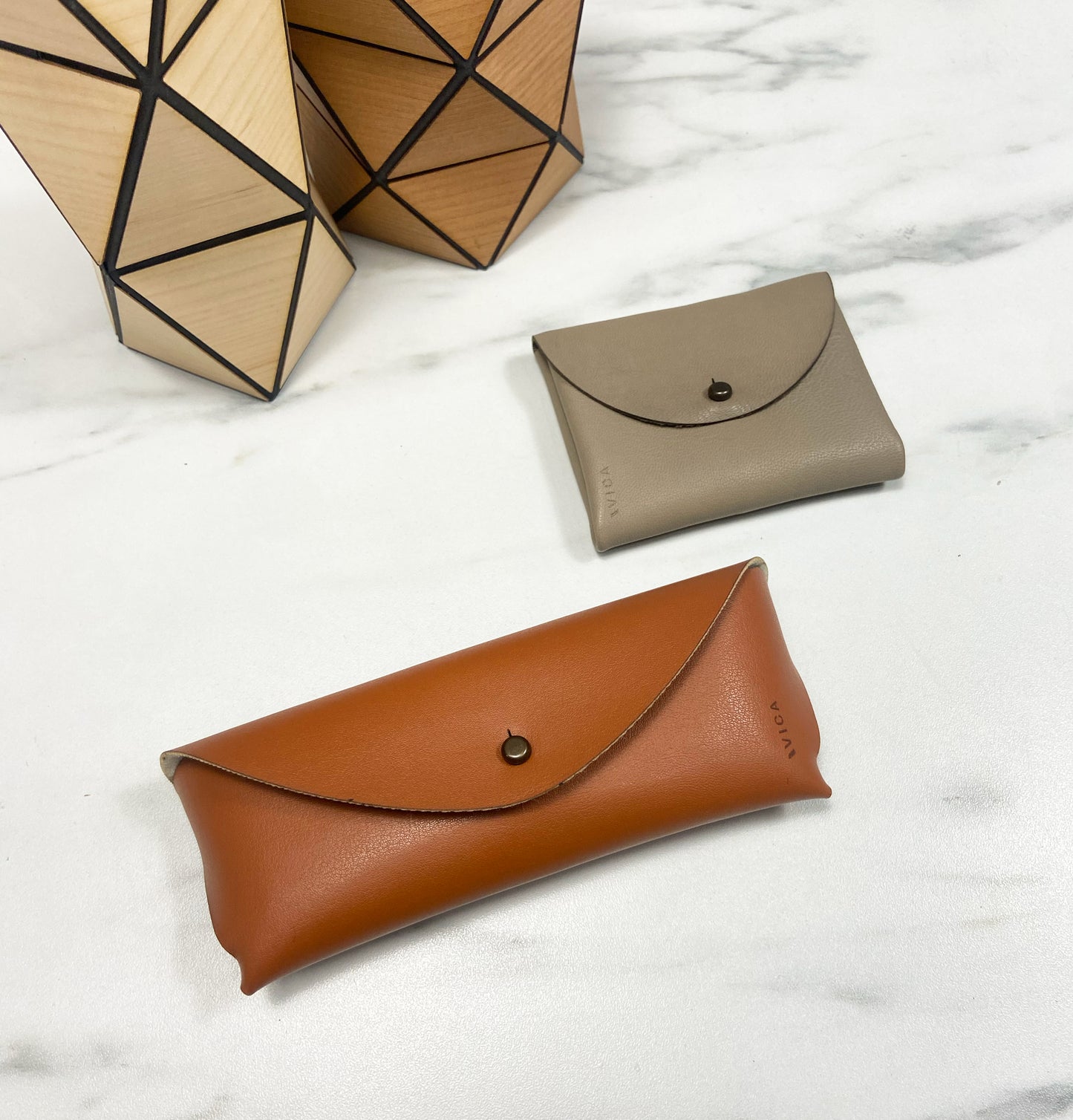 Funda de Gafas de Cuero de cuero vegano