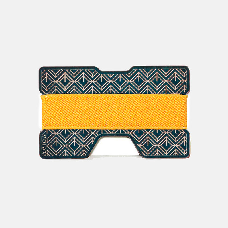 Cartera de madera coloreada