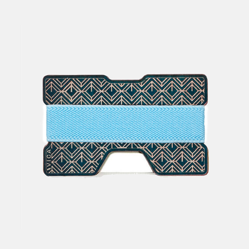 Cartera de madera coloreada