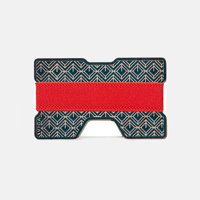 Cartera de madera coloreada