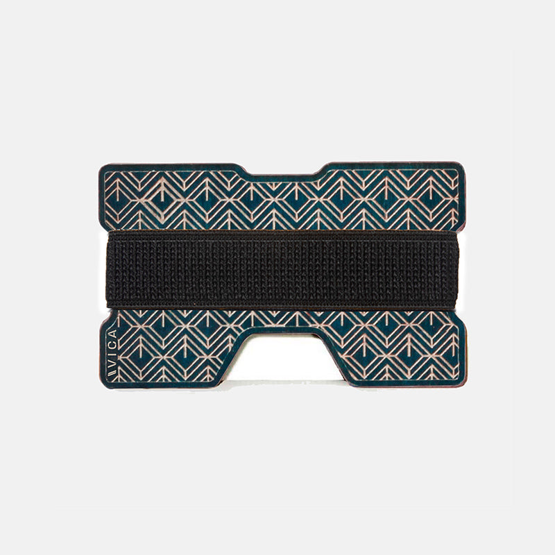 Cartera de madera coloreada