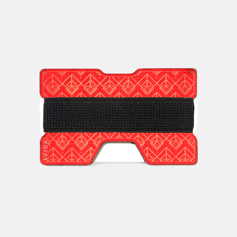 Cartera de madera coloreada