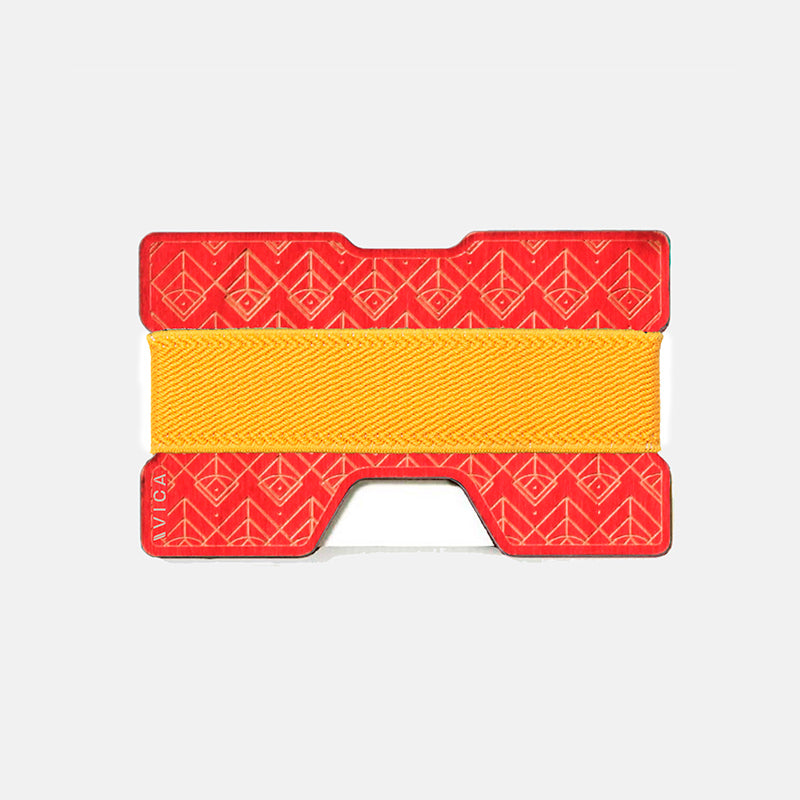 Cartera de madera coloreada