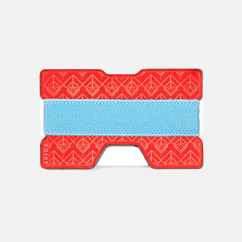 Cartera de madera coloreada