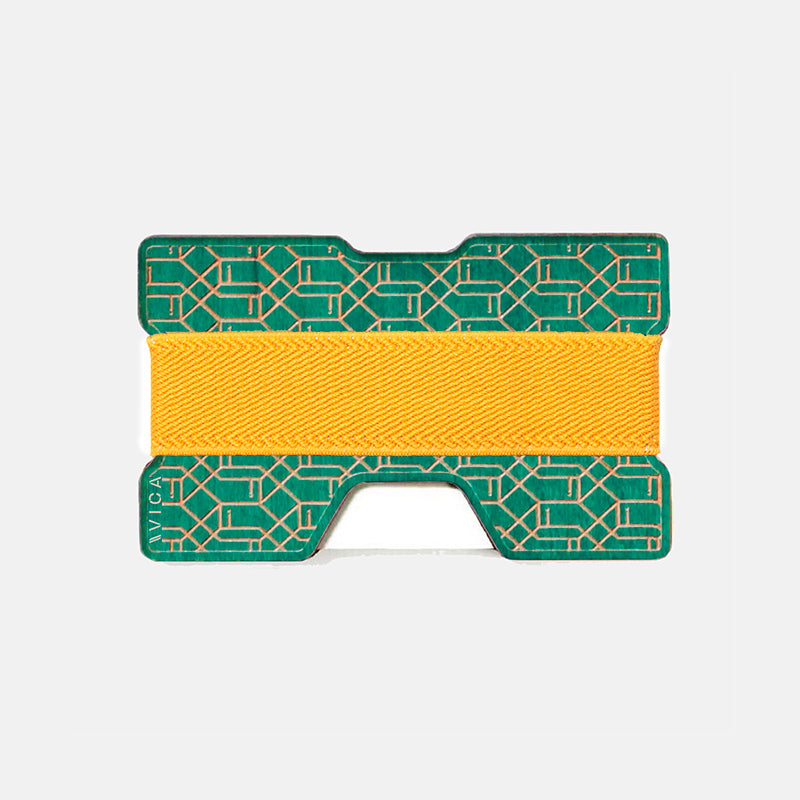 Cartera de madera coloreada