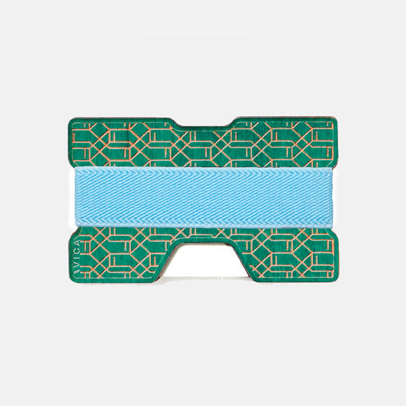 Cartera de madera coloreada