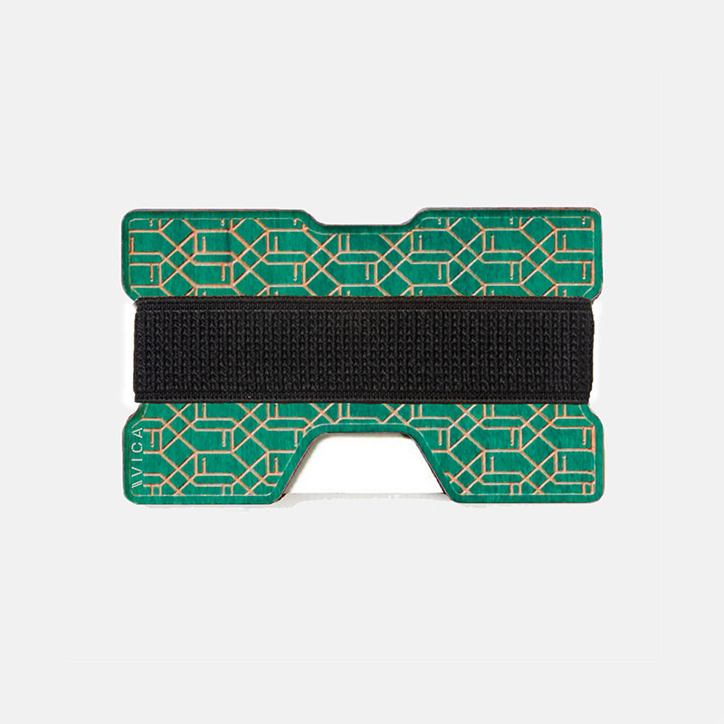 Cartera de madera coloreada