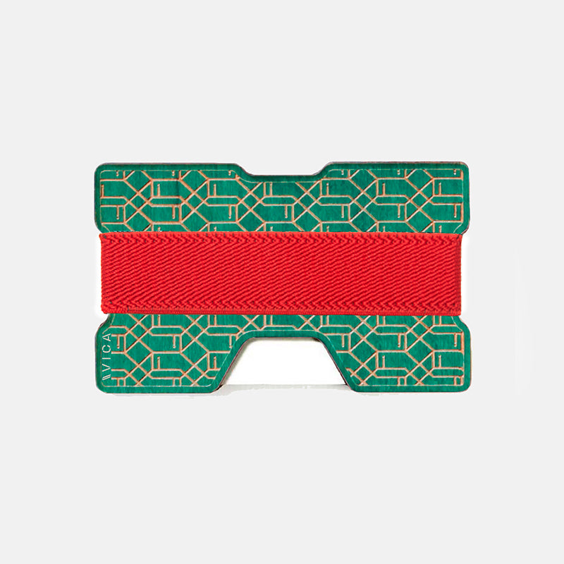 Cartera de madera coloreada