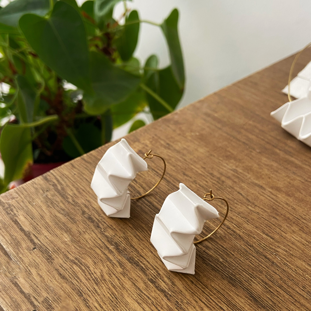 Pendientes Plise de papel de piedra