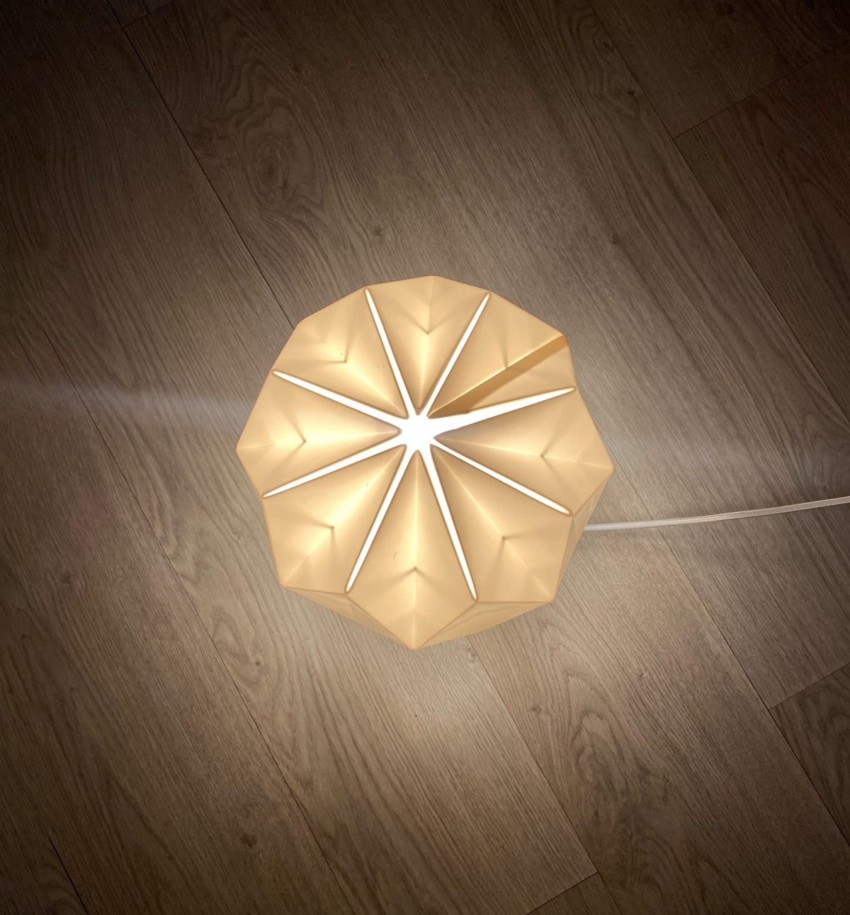 Lámpara de madera y Origami Medusa
