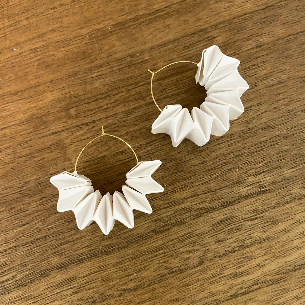 Pendientes Plise de papel de piedra