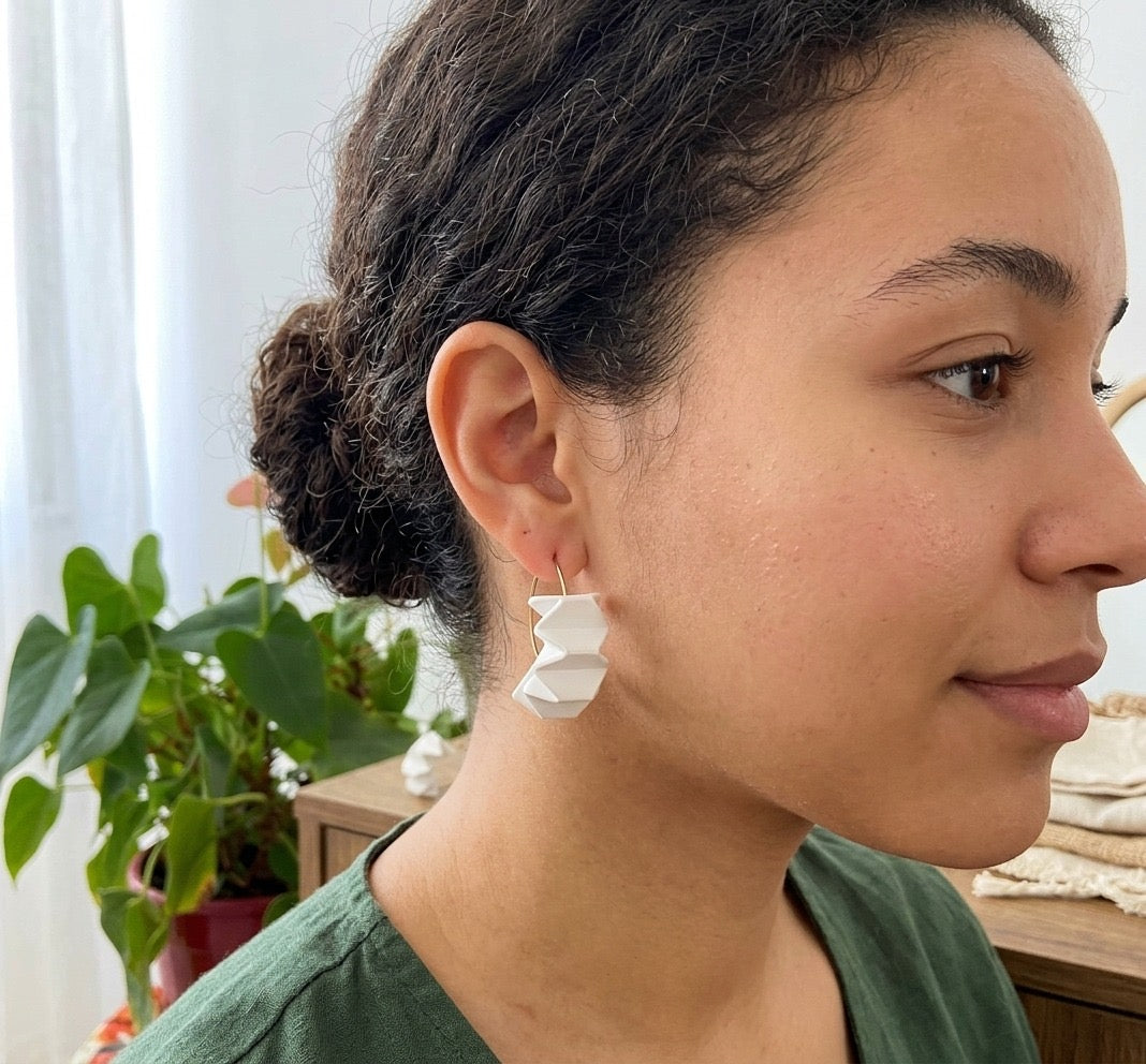 Pendientes Plise de papel de piedra