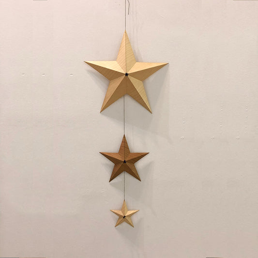 Estrellas en madera para decorar, guirnalda de 3